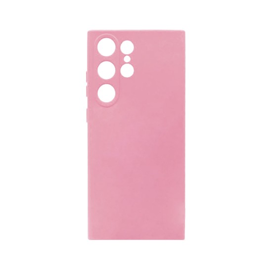 Capa de Silicone com Moldura de Câmera para Samsung Galaxy S23 Ultra Rosa